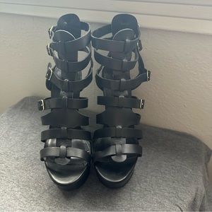 Steve Madden wedges. Size 10 black